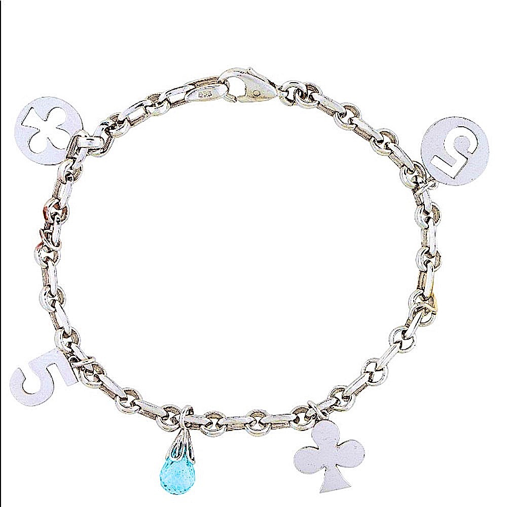 Vintage Bespoke White Gold designer charm bracelet
